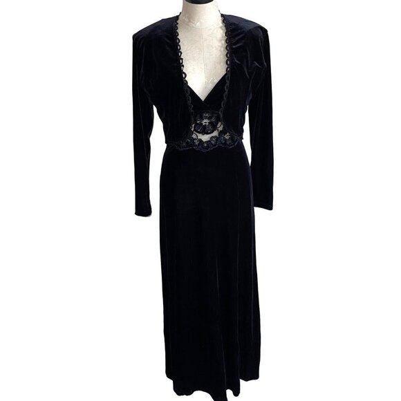 Sagaie Paris Womens Maxi Dress Jacket Set Black Size Small Polyester Spandex - Picture 1 of 16